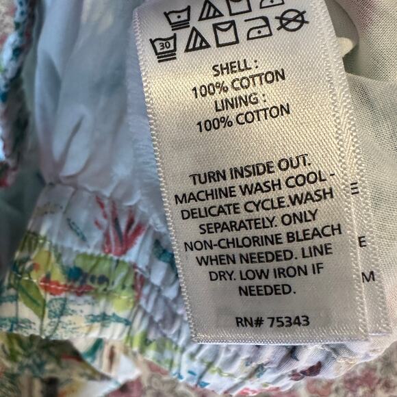 SIGRID OLSEN Beachy Tropical A-Line Lined Ruffle Mini Skirt Pockets Large - Picture 4 of 6